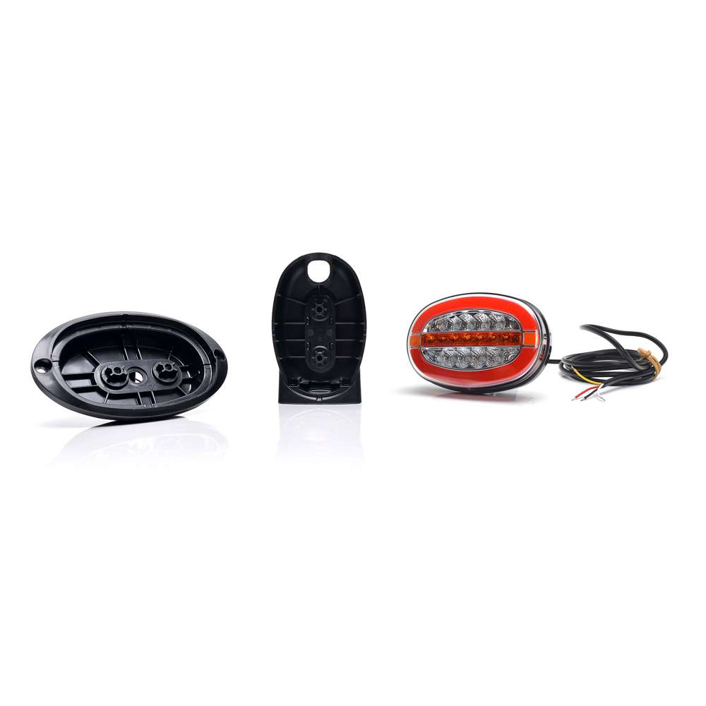 STRANDS Universal Oval LED Tail Light – 3-in-1 Rear Light with Dynamic Sequential Turn Signal
