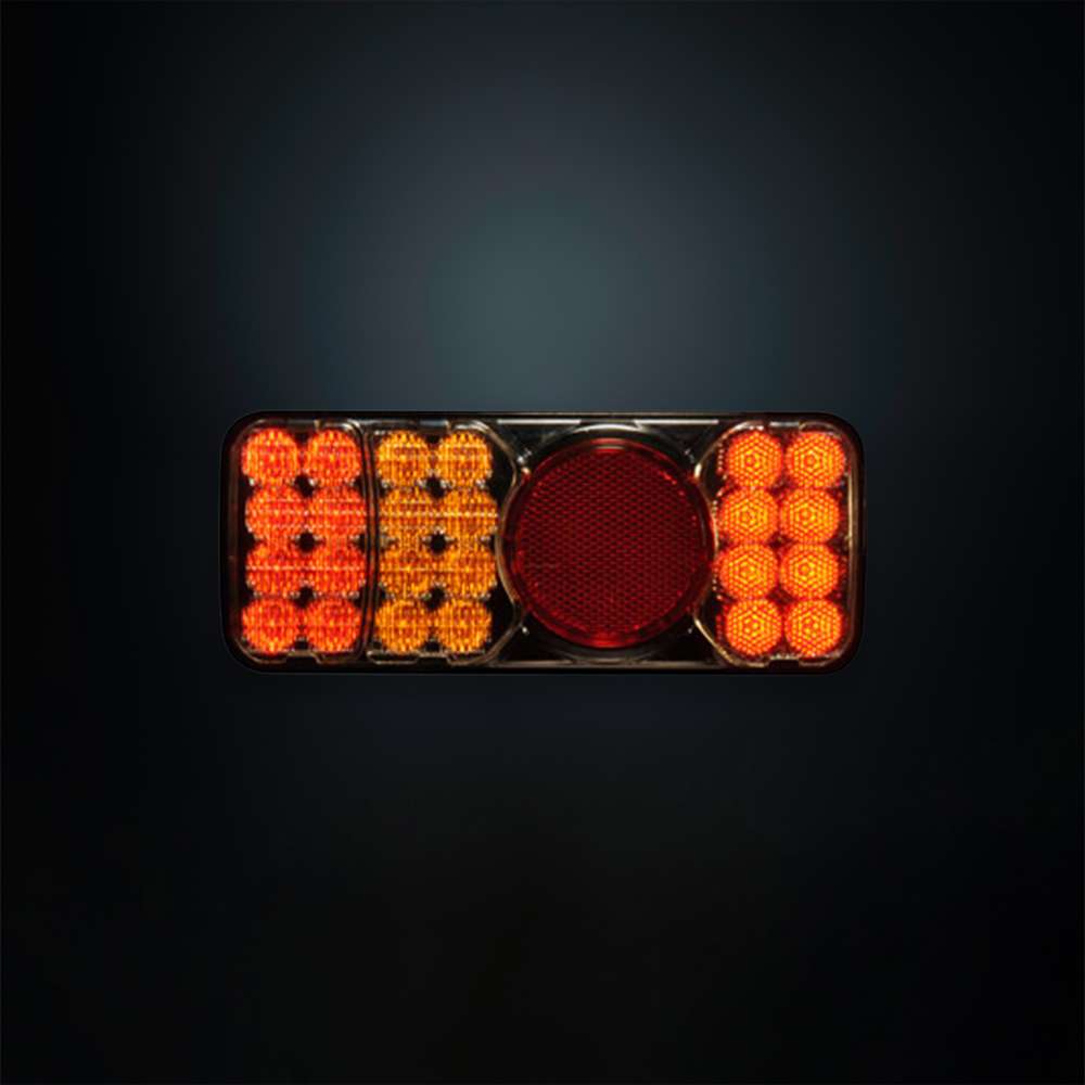 STRANDS Left Rectangular LED Tail Light – 4 Functions with Rear Fog Light