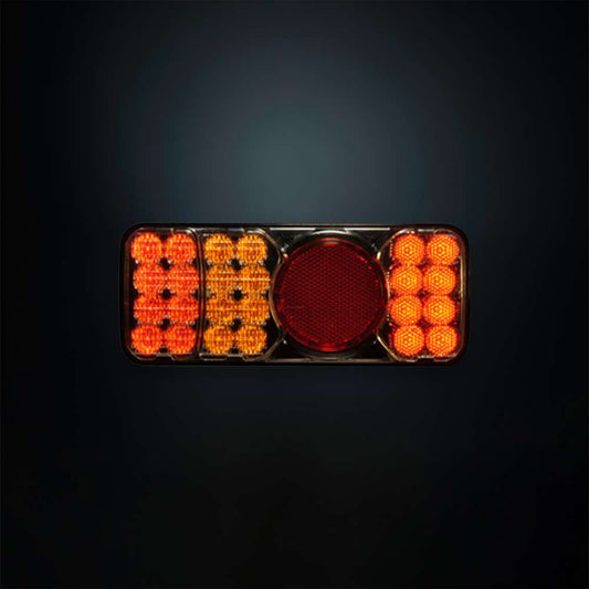 STRANDS Left Rectangular LED Tail Light – 4 Functions with Rear Fog Light