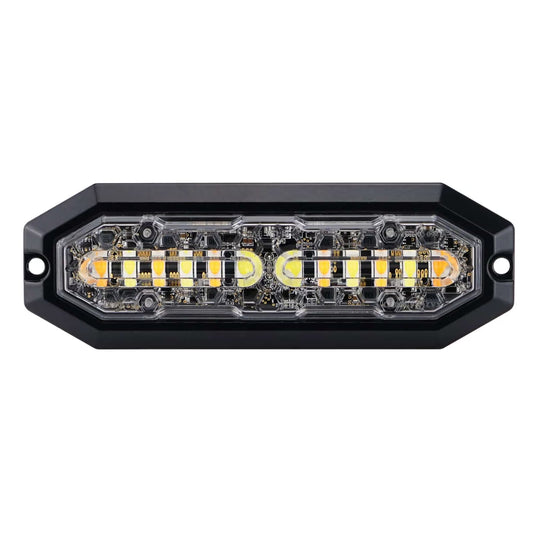 Feu LED Directionnel Extra Slim 12 LED Blanc &amp; Orange – Double Couleur Homologué ECE R65 Classe 2