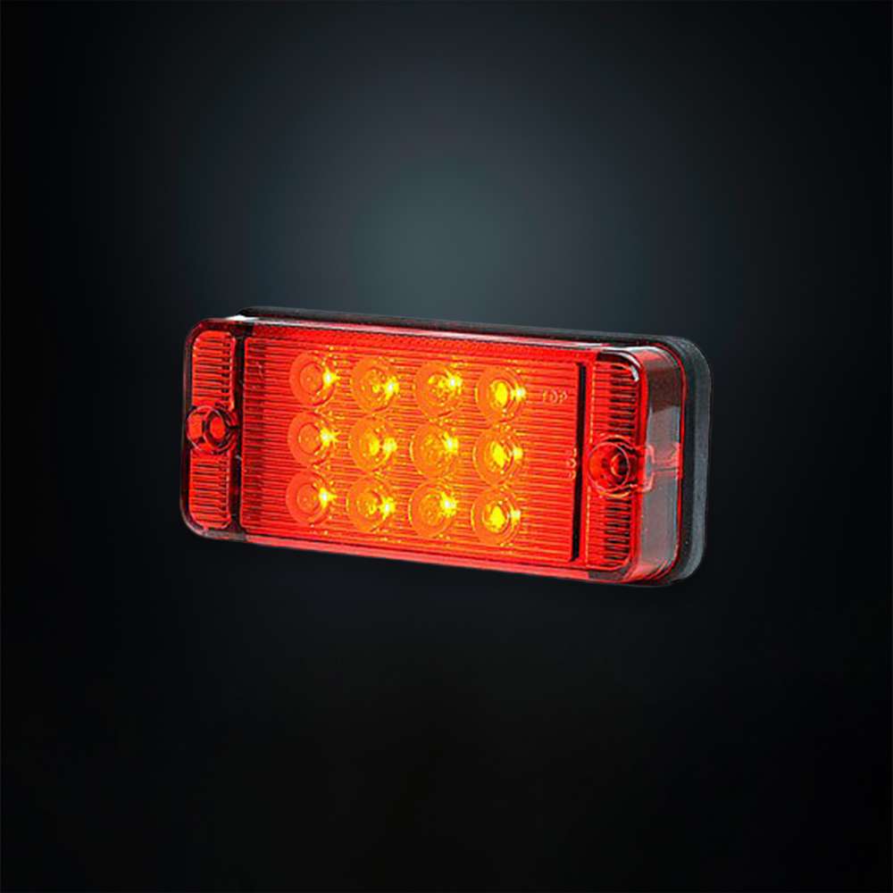 STRANDS Rectangular LED Rear Fog Light with Red Lens – Slim &amp; High-Visibility Safety Solution