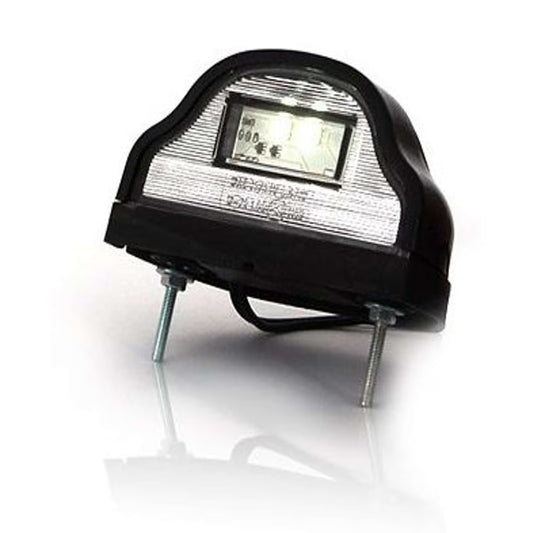 STRANDS Round LED License Plate Light – 2 LED White Illumination with Black Housing
