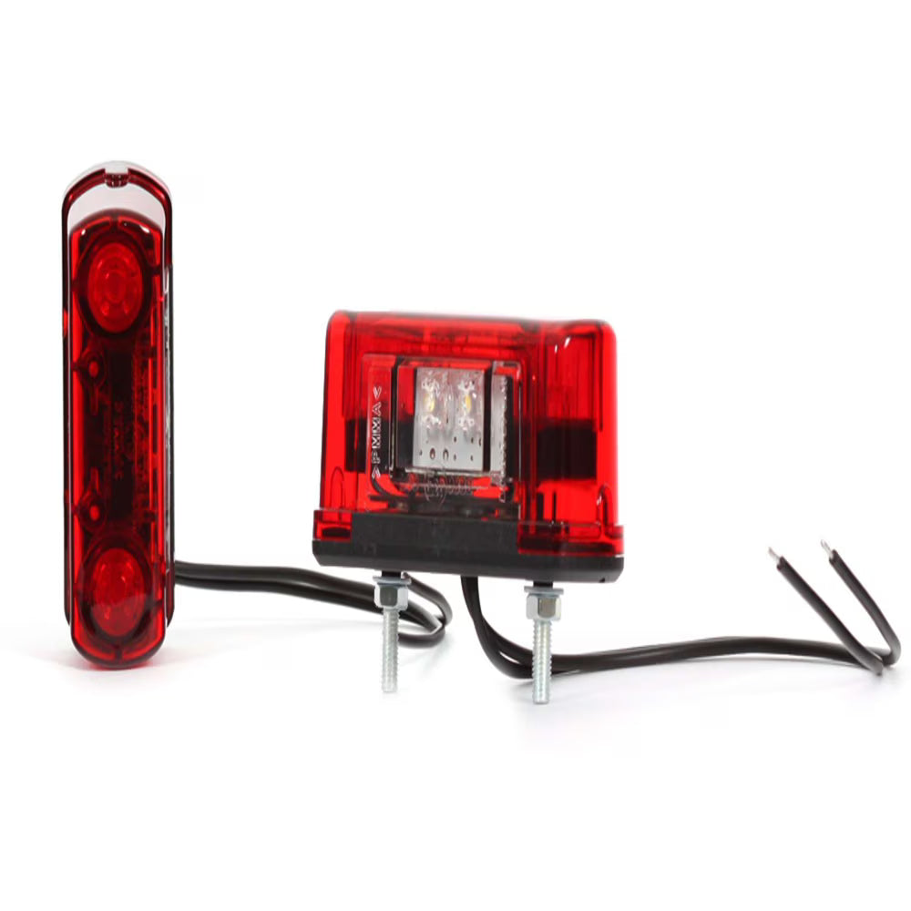 STRANDS Éclairage de plaque d’immatriculation LED – Blanc / Rouge (4 LED, IP68)