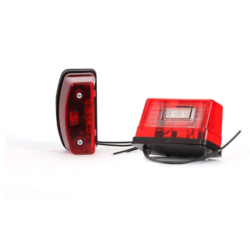 STRANDS Feu de plaque d’immatriculation rectangulaire LED blanc / rouge