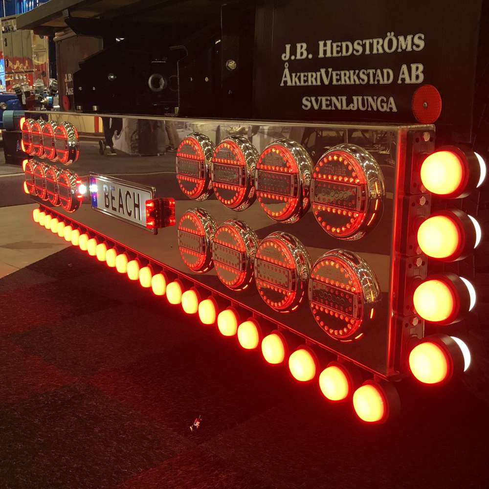 STRANDS Round LED Tail Light with Clear Lens – Slim 25mm Design, E &amp; D Approved, IP68 Waterproof