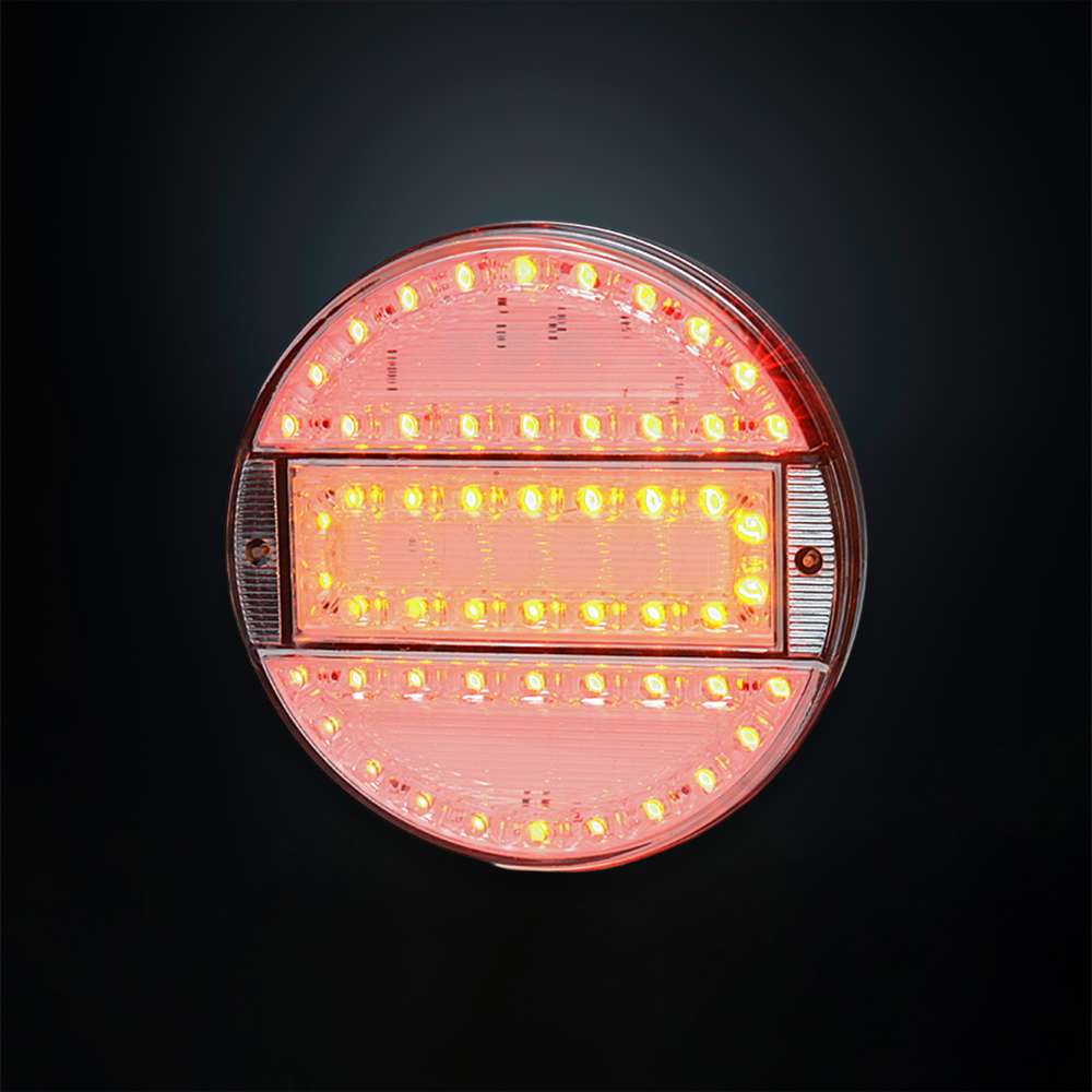 STRANDS Round LED Tail Light with Clear Lens – Slim 25mm Design, E &amp; D Approved, IP68 Waterproof