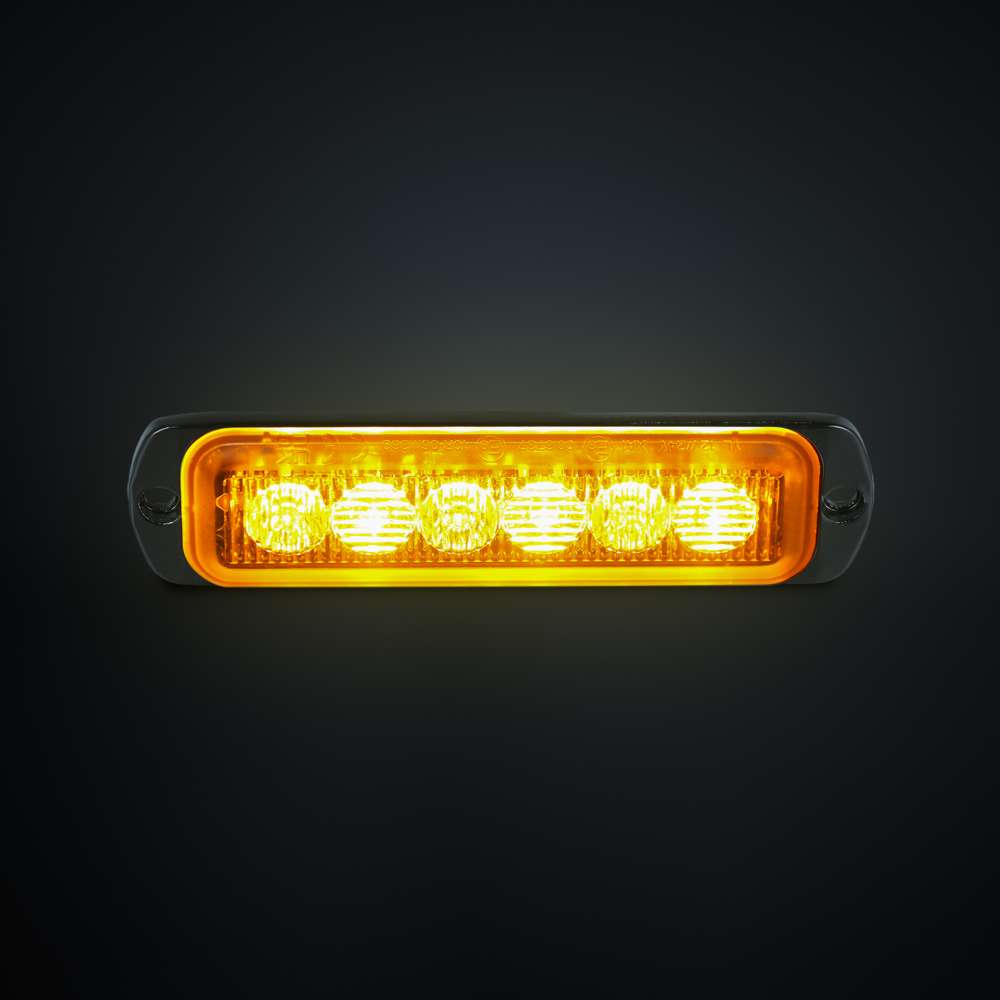 Swedstuff 6 LED Directional Warning Light – Compact High-Intensity Amber Safety Light