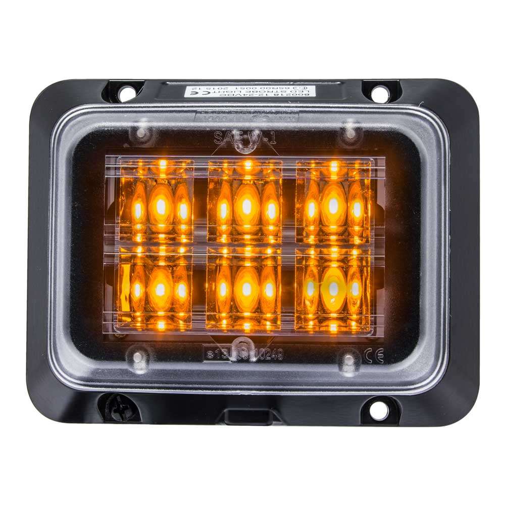 Strands Rectangular Amber LED Warning Light – Professional Surface Mount Safety Signal