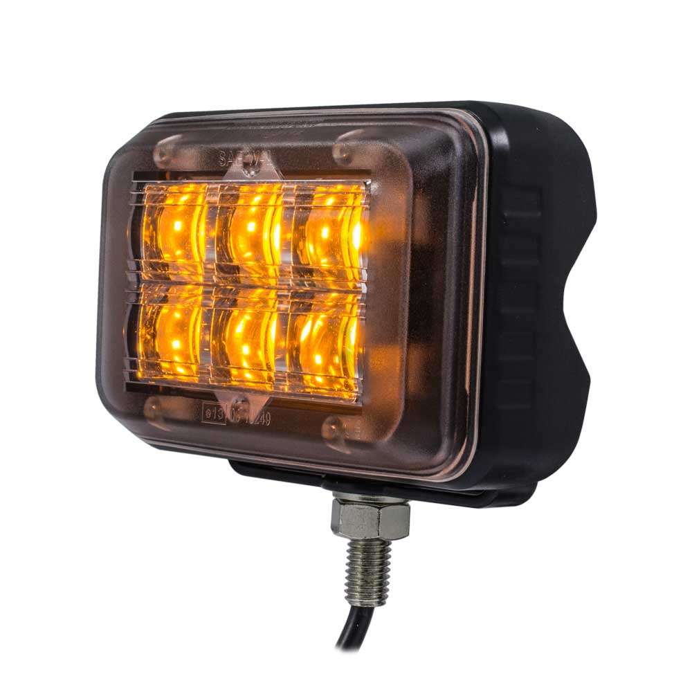 Strands Rectangular Amber LED Warning Light – ECE R65 Approved Safety Beacon