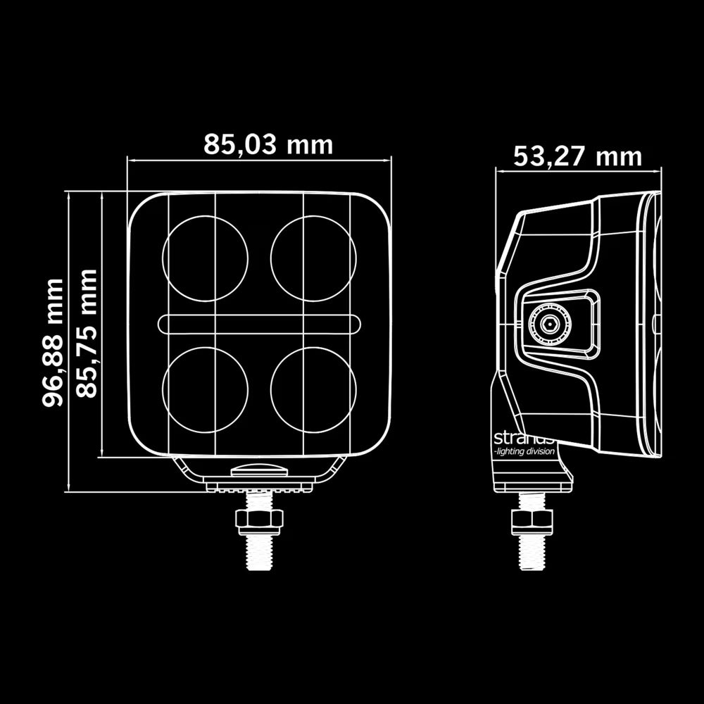 Projecteur LED 3 pouces avec feu de position blanc ou orange