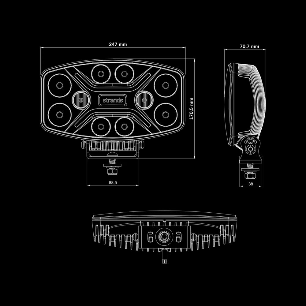 Dark Knight Insane Projecteur LED Ovale – Feu Longue Portée avec Position Blanc/Ambre & Warning