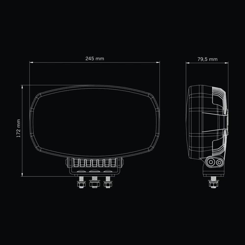 Firefly One Projecteur LED Ovale – 10500 Lumens, Position Blanc/Ambre & Warning Homologué R65