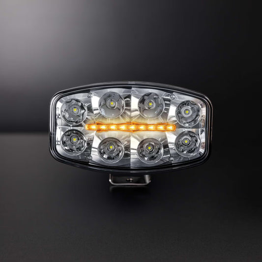 Delta Projecteur LED Ovale – Feu Longue Portée 430 m, Position Blanc/Ambre Homologué R112